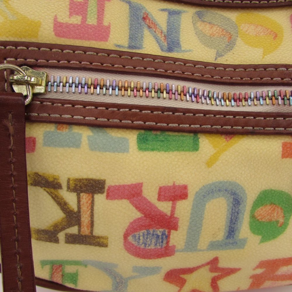 Dooney & Bourke Small Egg Pouchette Graffiti Crayon Doodle Handbag Purse - Picture 3 of 13
